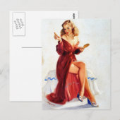 Süße Pin-Up Postkarte (Vorne/Hinten)
