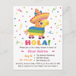 Süße Piñata Konfetti Hola Fiesta Baby Shower Einladung