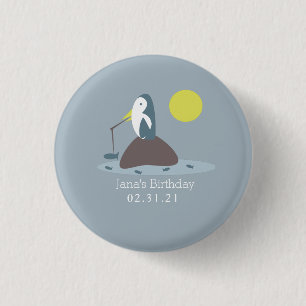 Süße Pinguin-Angel-Geburtstagsfeier Button
