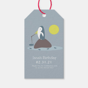 Süße Pinguin-Angelfisch-Geburtstagsfeier Geschenkanhänger