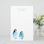 Süße Pinguin-Aquarell-Kunst Briefpapier (Stehend Vorderseite)