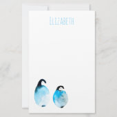 Süße Pinguin-Aquarell-Kunst Briefpapier (Vorderseite)