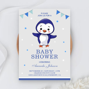 Süße Pinguin-Baby-Shower-Einladung Einladung