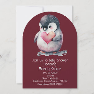 Süße Pinguin-Baby-Shower-Einladung Einladung