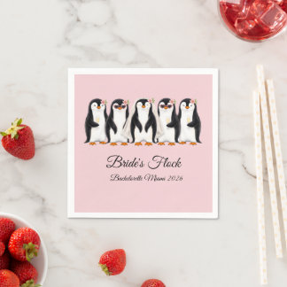 Süße Pinguin-Braut-Junggesellinnenabschied Serviette