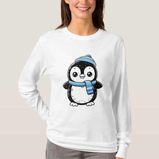 süße Pinguin Damen T-Shirts (Vorderseite)