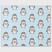 SÜSSE PINGUIN HELLBLAUES GESCHENKpapier (Flach)