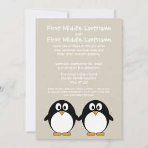 Süße Pinguin-Hochzeitseinladung Einladung