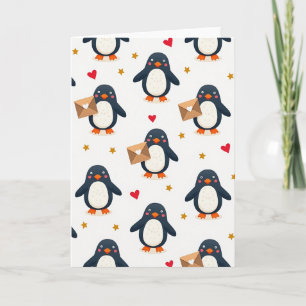 Süße Pinguin-Liebesgrußkarte Karte