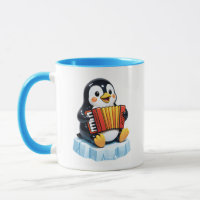 Süße Pinguin-Musik-Figur in Blau