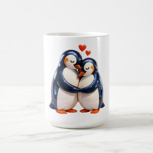 Süße Pinguin-Paar-Illustration Kaffeetasse