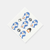 Süße Pinguin-Papier Servietten (Ecke)