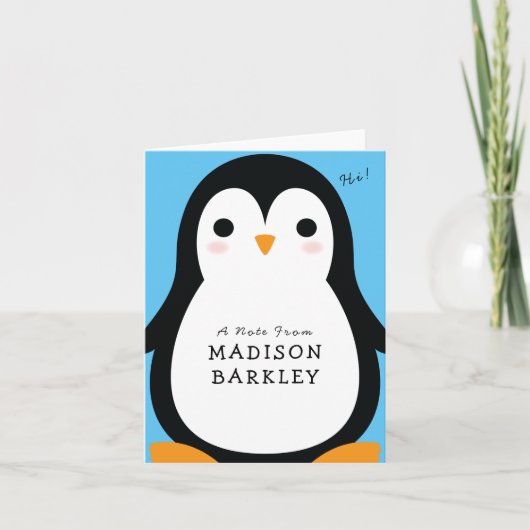 Süße Pinguin-Schreibwaren-Karten für Kinder (Vorderseite)