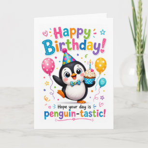 Süße Pinguin-tastische Geburtstagsfeier Karte