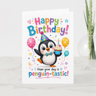 Süße Pinguin-tastische Geburtstagsfeier Karte