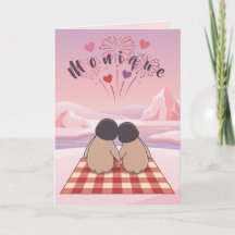 Süße Pinguin Valentinstag-Picknickkarte für Verlie