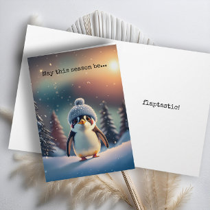 Süße Pinguin-Weihnachtskarte Feiertagskarte