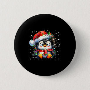 Süße Pinguin-Weihnachtslichter Pinguinliebhaber Mä Button