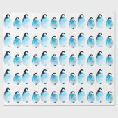 Süße Pinguine Aquarell Geschenkpapier (Flach)
