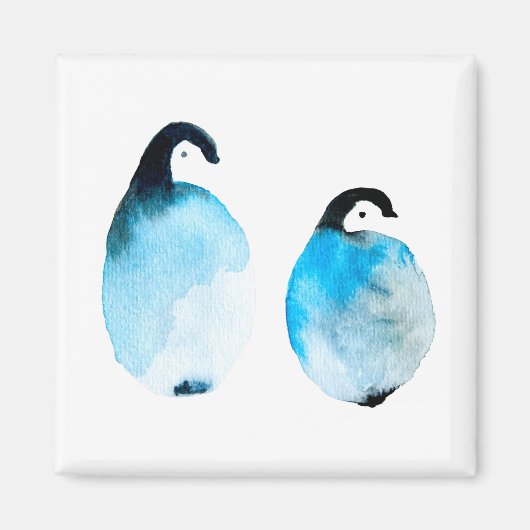 Süße Pinguine Aquarell Magnet (Vorne)