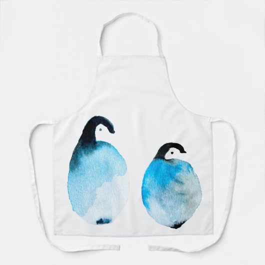 Süße Pinguine Aquarell Schürze (Vorderseite)