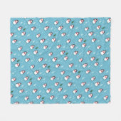 Süße Pinguine auf Hellblau mit Schneeflocken Fleecedecke (Vorderseite (Horizontal))