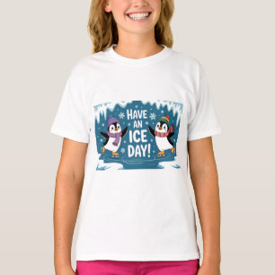 Süße Pinguine beim Eislaufen Cartoon, Habt einen E T-Shirt