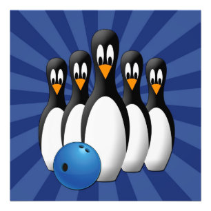 Süße Pinguine Bowling Pins 24x24 Druck