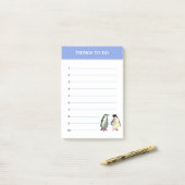 Süße Pinguine & editierbare Dinge zum Tun Post-it Klebezettel (Auf Schreibtisch)