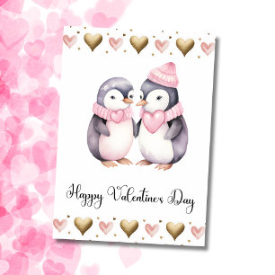 Süße Pinguine Frohen Valentinstag Feiertagskarte