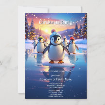 Süße Pinguine in Wintermützen Feiertagsfeier