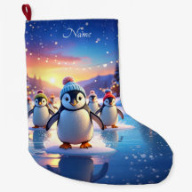 Süße Pinguine in Wintermützen Socke