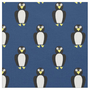 Süße Pinguine Kinder Baby Kinderzimmer Navy Blau Stoff