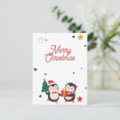 Süße Pinguine Weihnachtskarte Feiertagspostkarte (Stehend Vorderseite)