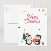 Süße Pinguine Weihnachtskarte Feiertagspostkarte (Vorne/Hinten)