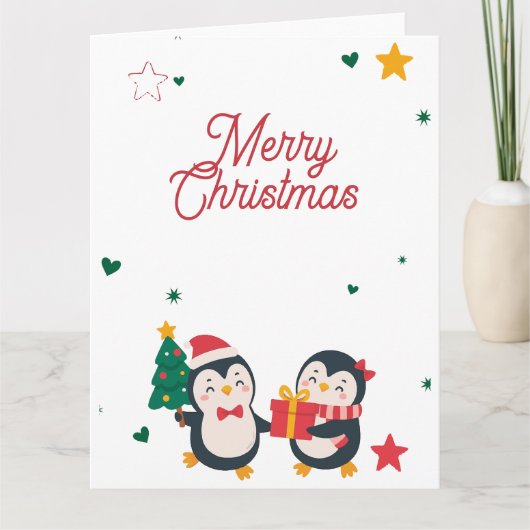 Süße Pinguine Weihnachtskarte Karte (Vorderseite)