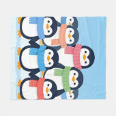 Süße Pinguine Winter-Schals Gruppenkuscheln Fleecedecke (Vorderseite (Horizontal))