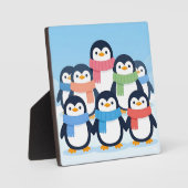 Süße Pinguine Winter-Schals Gruppenumarmung Fotoplatte (Vorderseite)