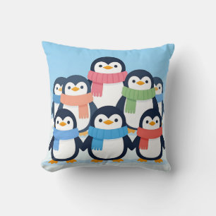 Süße Pinguine Winter-Schals Gruppenumarmung Kissen