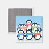 Süße Pinguine Winter-Schals Gruppenumarmung Magnet (Vorderseite/Rückseite)