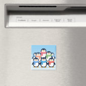 Süße Pinguine Winter-Schals Gruppenumarmung Magnet (In Situ (Geschirrspüler))