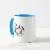 Süße Pinguine Winterillustration Tasse (Vorderseite Links)
