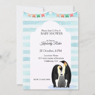 Süße Pinguinfamilie Einladung