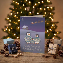 Süße Pinguinfamilie Pullover | Modernes Weihnachte