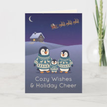 Süße Pinguinfamilie Pullover | Modernes Weihnachte