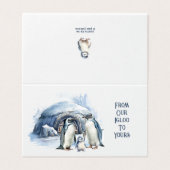 Süße Pinguinfamilie Warme Herzen Weihnachtskarte (Außenseite Aufgefaltet)
