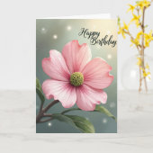 Süße Pink Bloom Karte (Gelbe Blume)