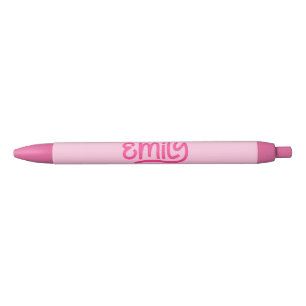 Süße Pink Emily Handschrift-Typografie Kugelschreiber