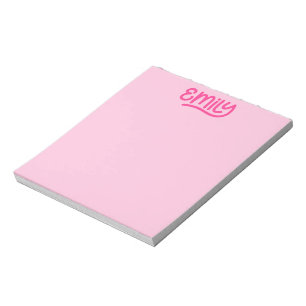 Süße Pink Emily Handschrift-Typografie Notizblock