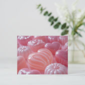 Süße pinke Bonbons Valentinstag Postkarte (Stehend Vorderseite)